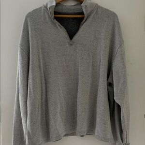 Men's Half-Zip Pullover Sweater - Light Gray